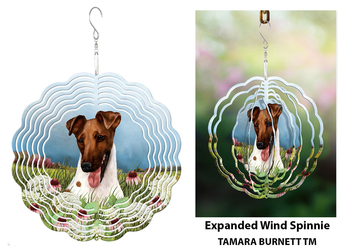 Fox Terrier Brown and White Wind Spinner