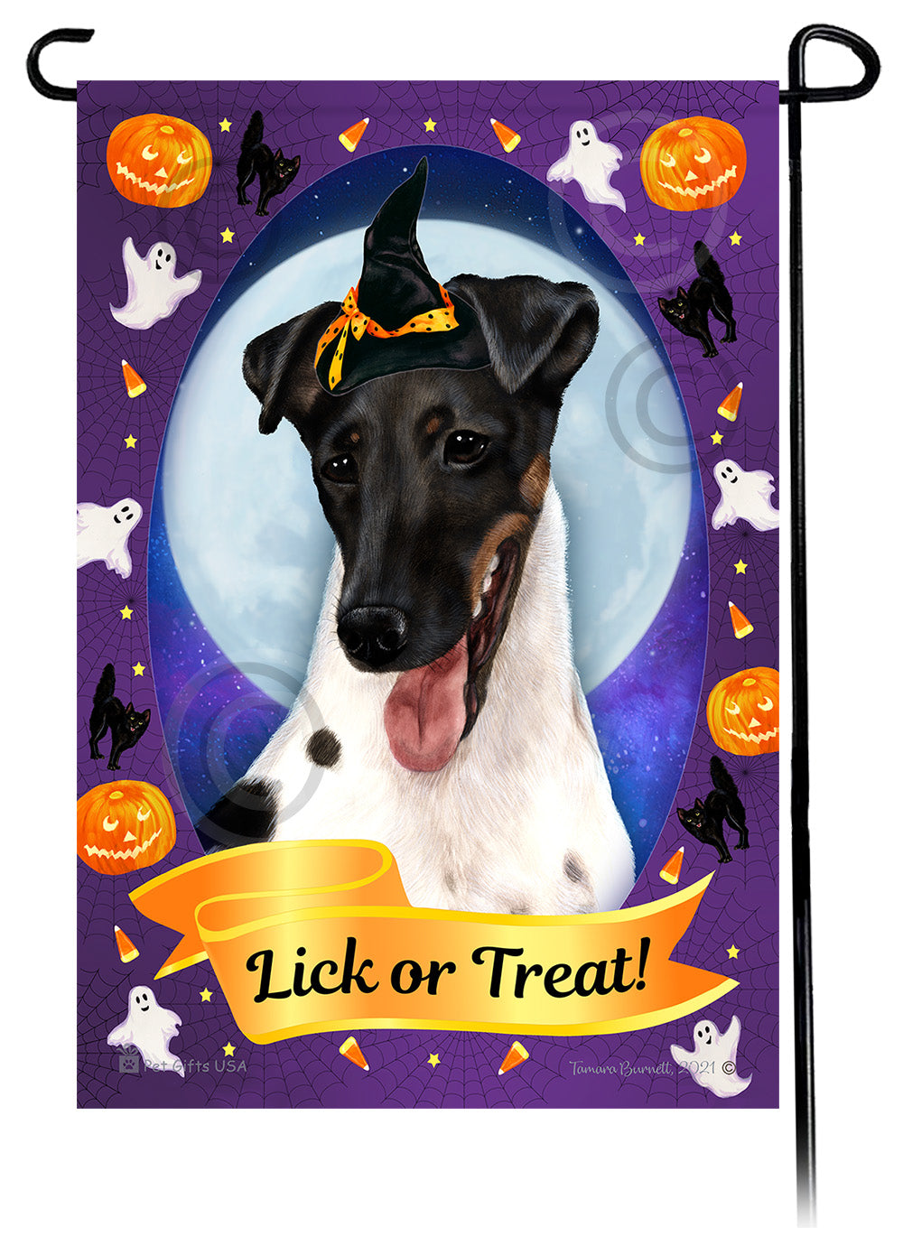Fox Terrier Halloween Howls - Garden Flag
