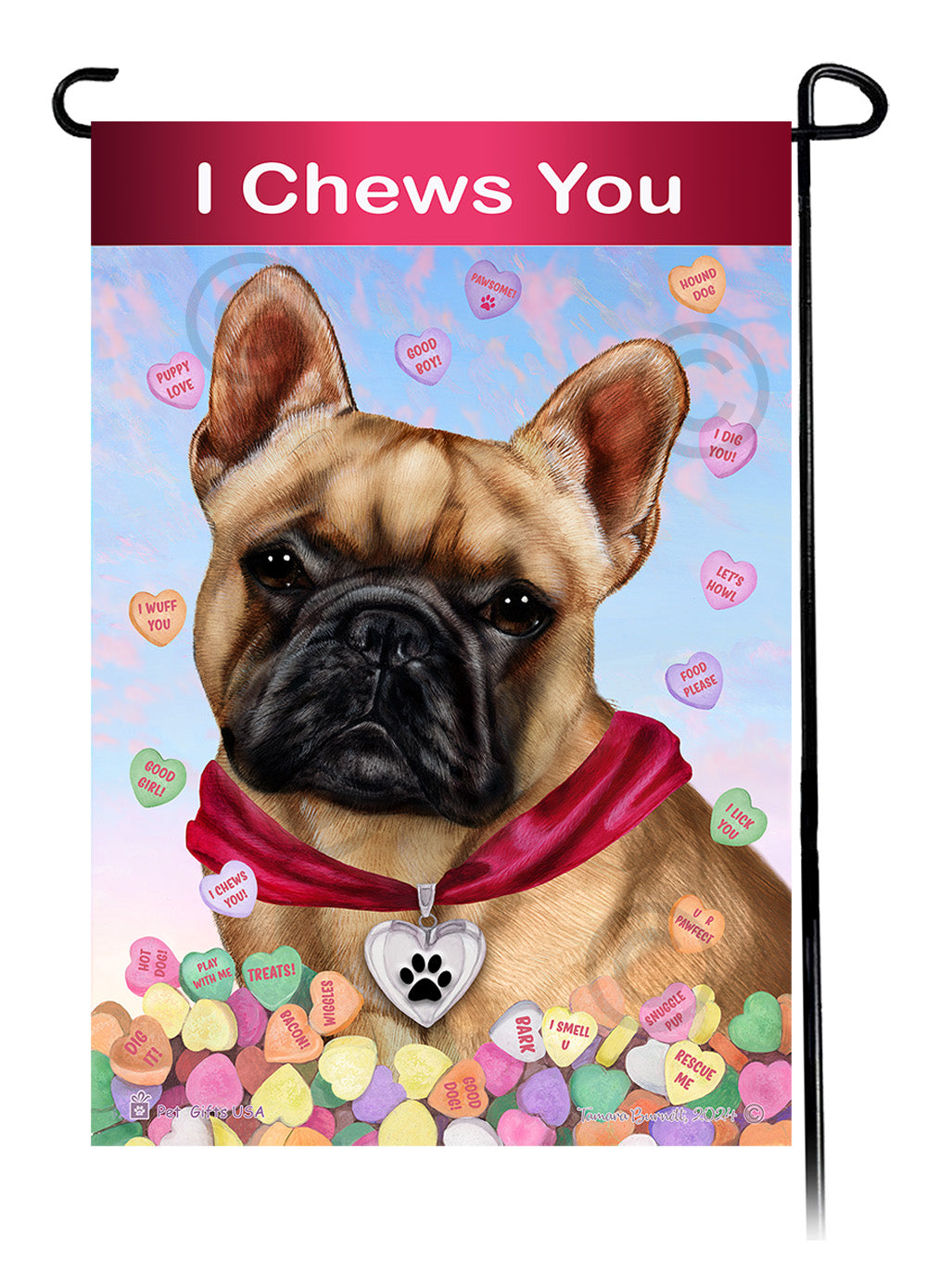 French Bulldog Valentine Sweetheart - Garden Flag