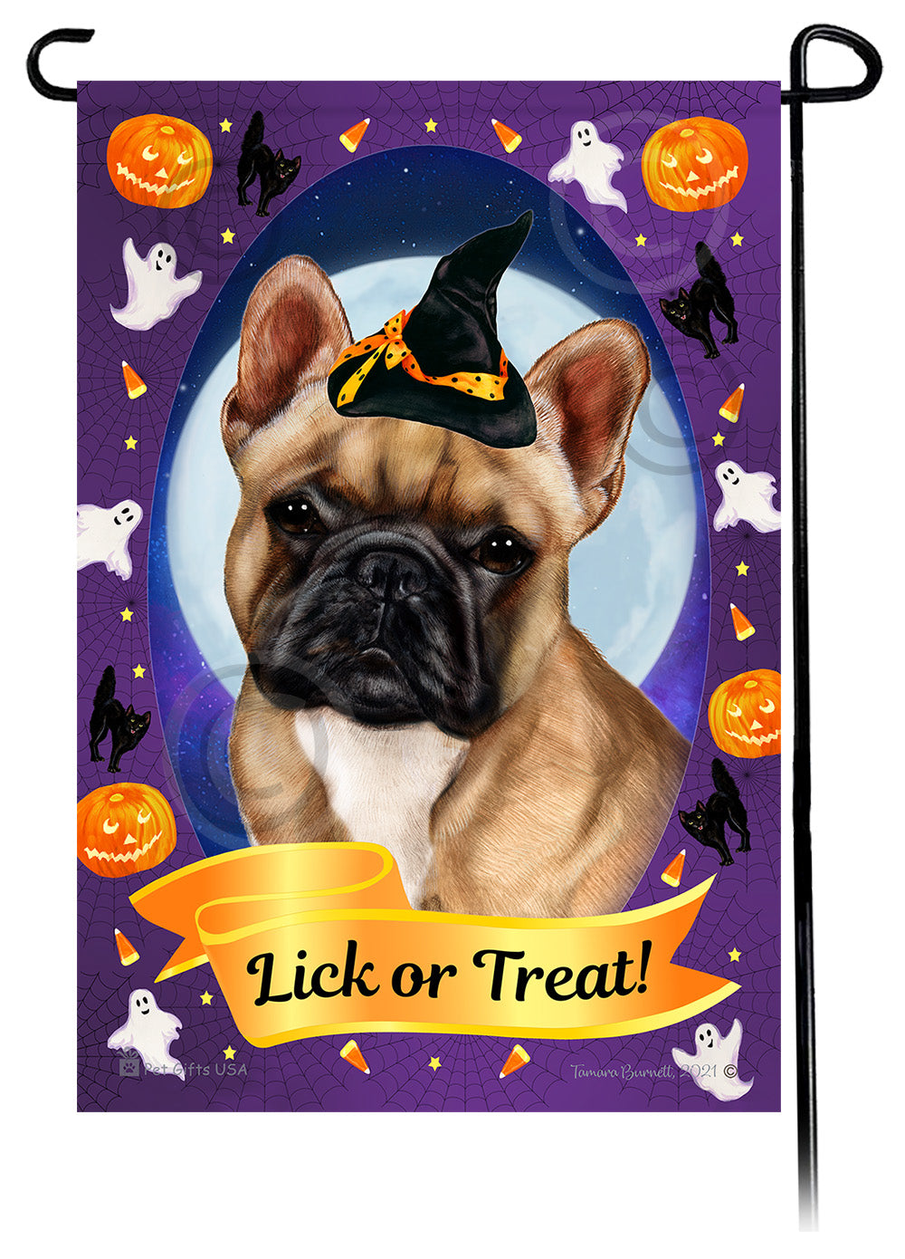French Bulldog Halloween Howls - Garden Flag