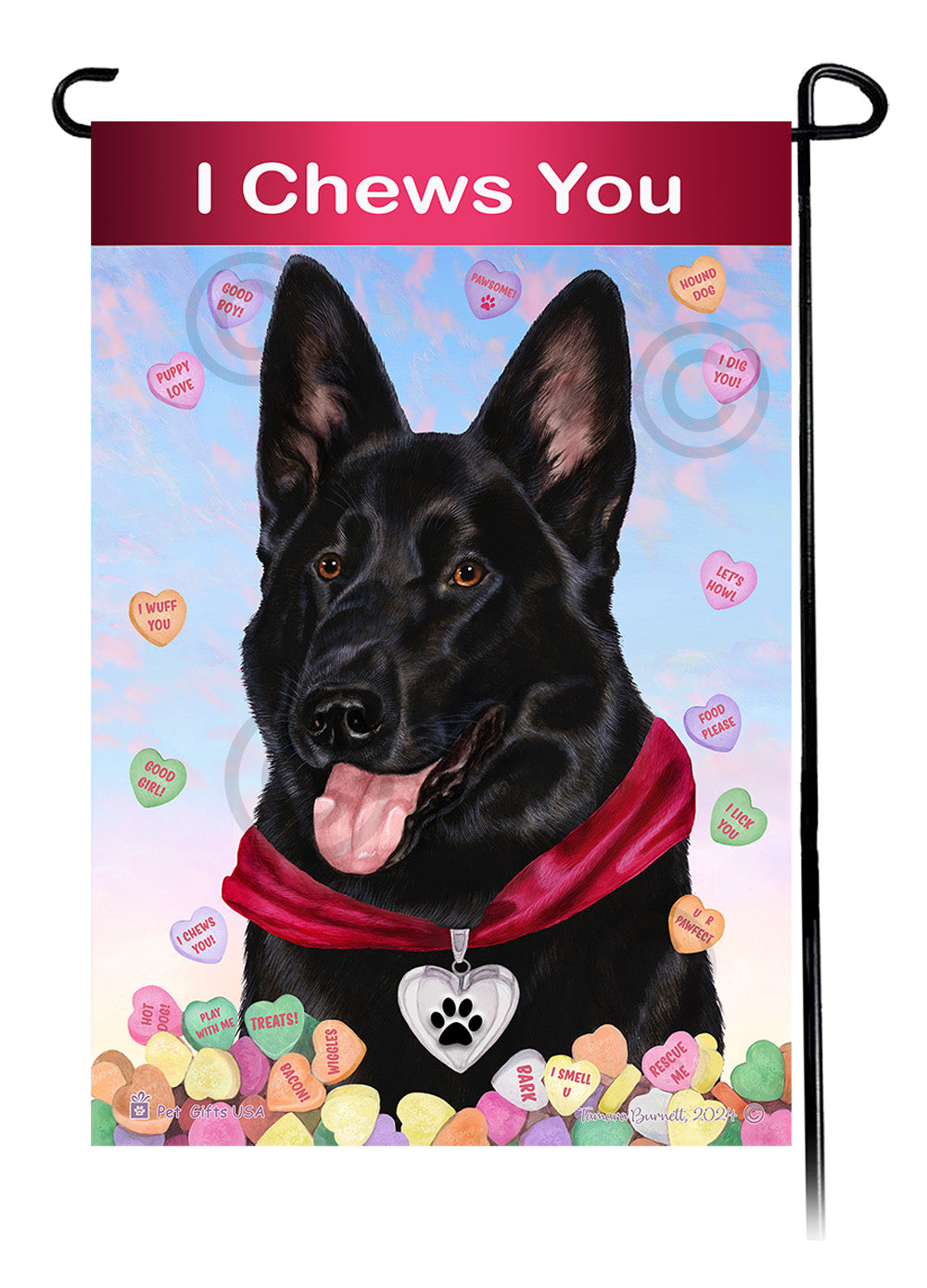 German Shepherd Valentine Sweetheart Garden Flags