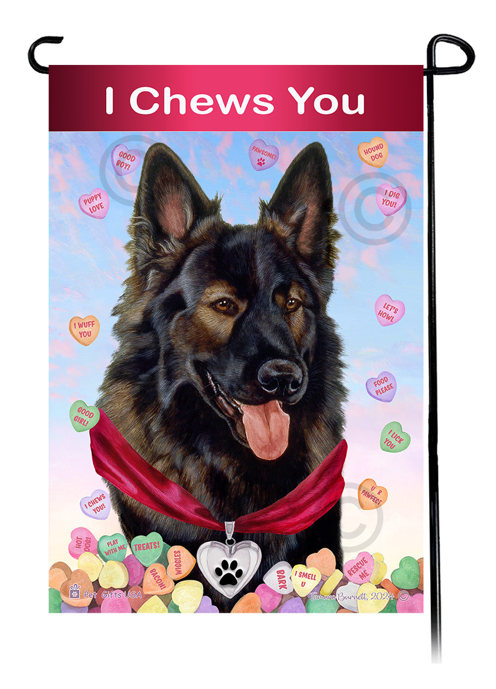 German Shepherd Valentine Sweetheart - Garden Flag