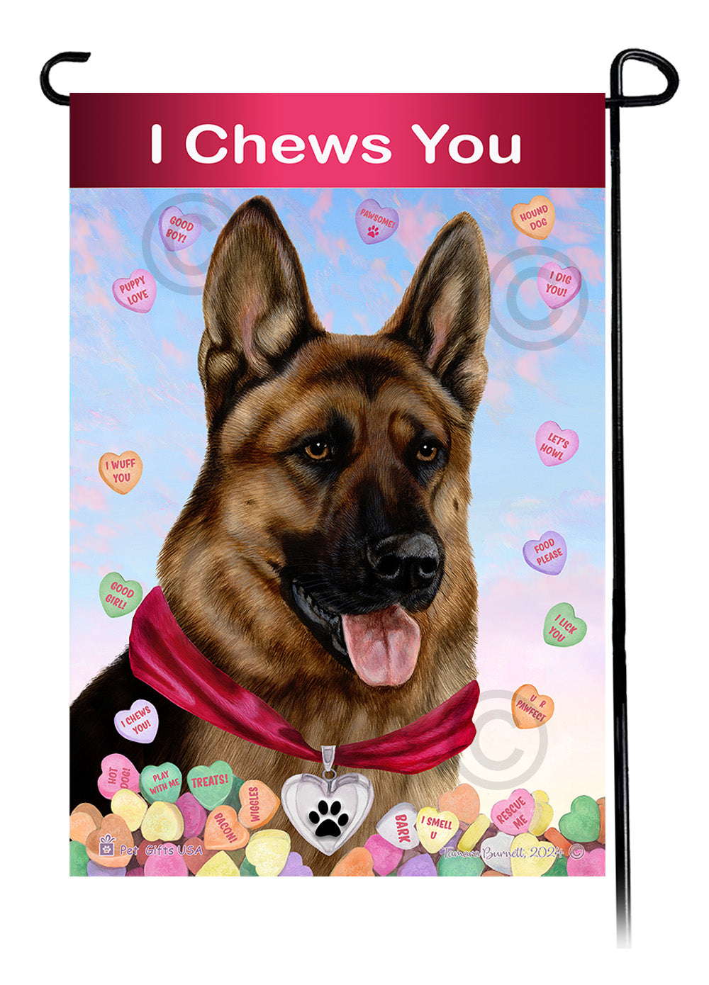 German Shepherd Valentine Sweetheart - Garden Flag