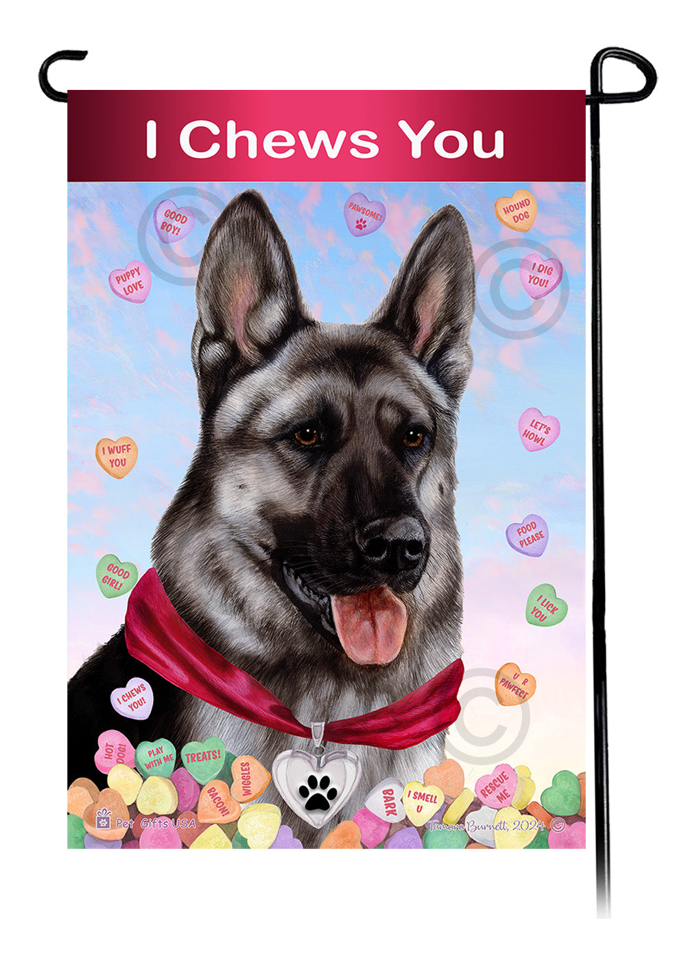 German Shepherd Valentine Sweetheart - Garden Flag