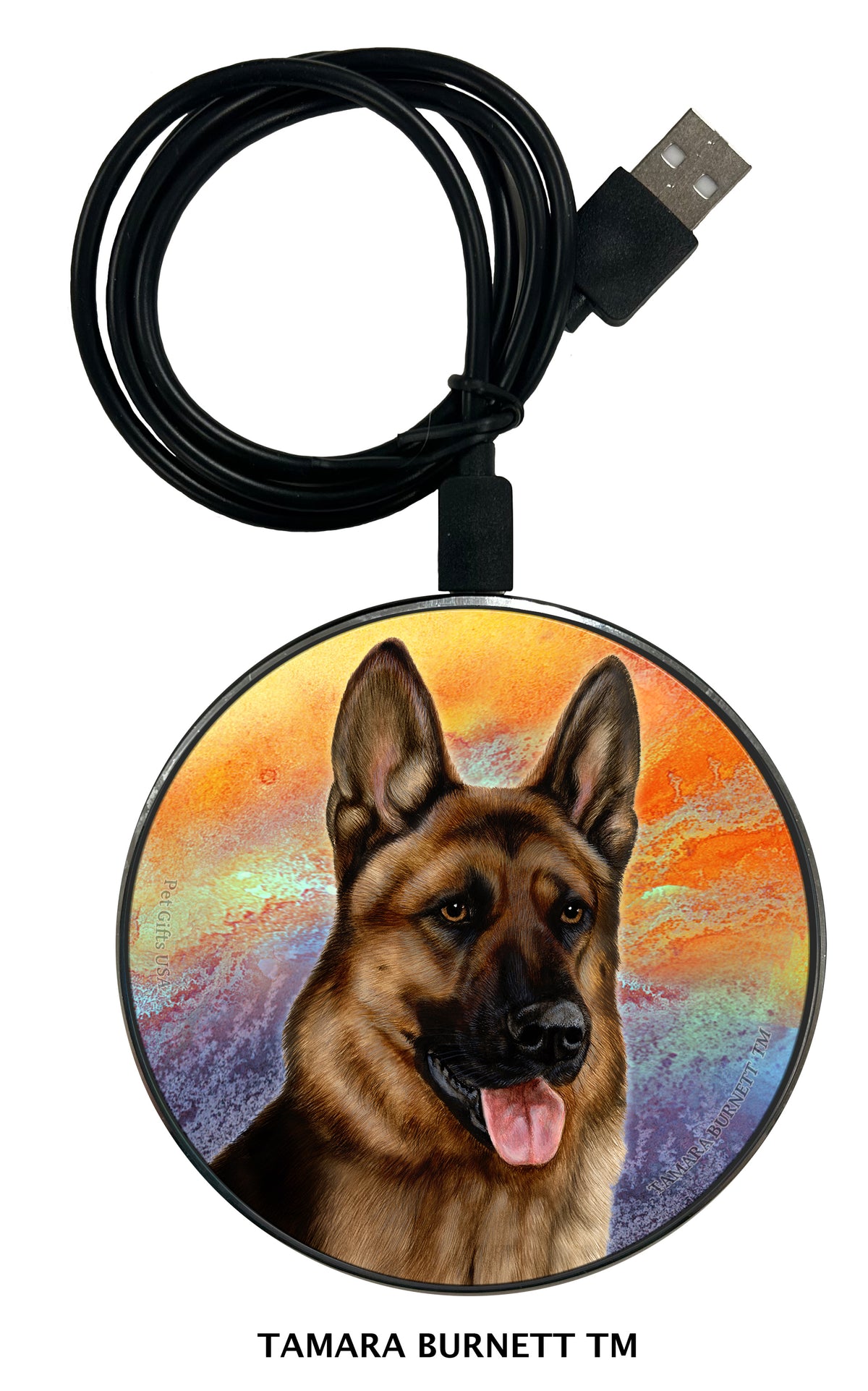 German Shepherd Red Sable Zoomies Wireless Charger