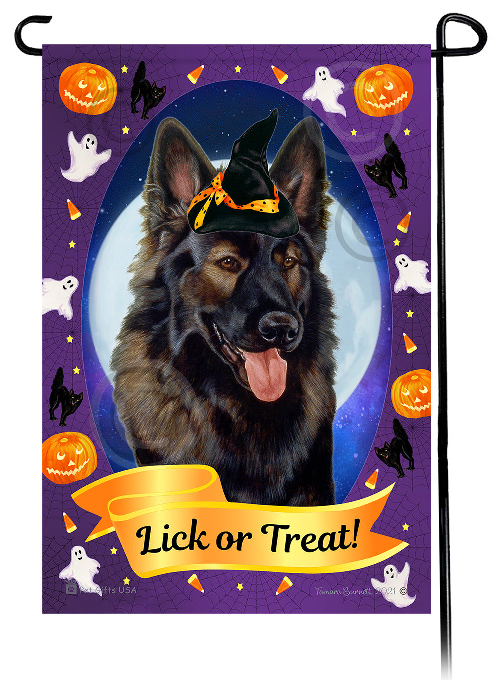 German Shepherd Halloween Howls - Garden Flag