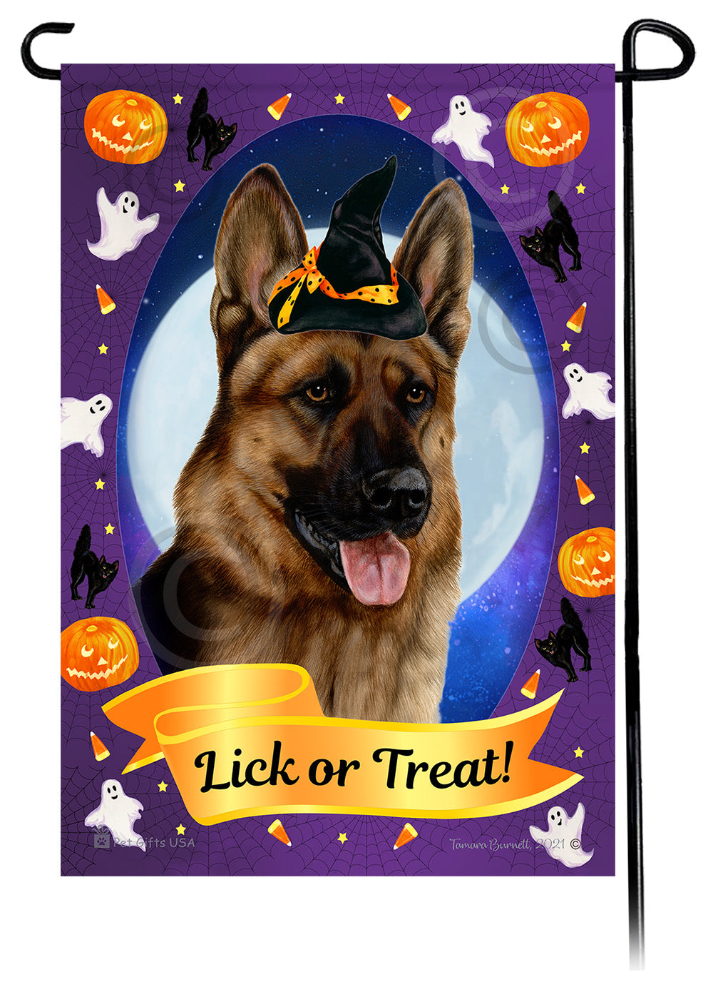 German Shepherd Halloween Howls - Garden Flag