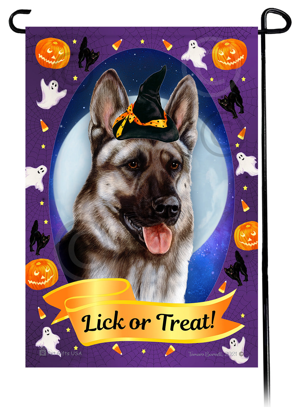 German Shepherd Halloween Howls - Garden Flag