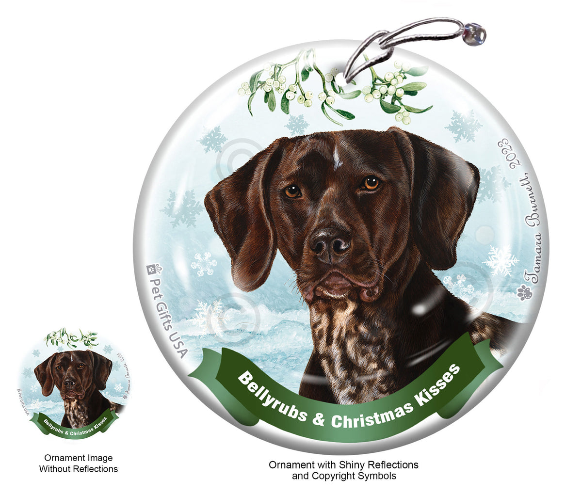 German Shorthaired Pointer Liver Roan Ornament