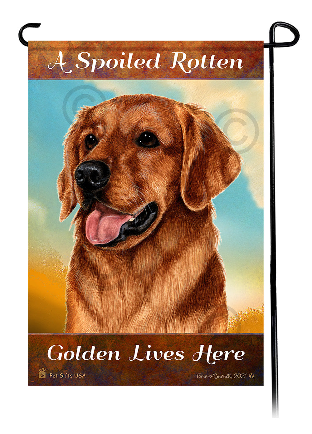 Golden Retriever Spoiled Rotten - Garden Flag
