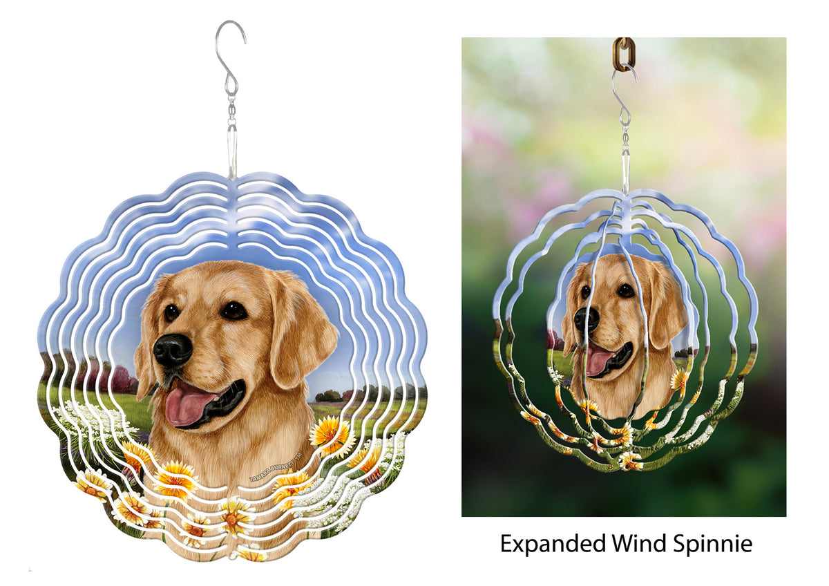 Golden Retriever Gold Wind Spinner