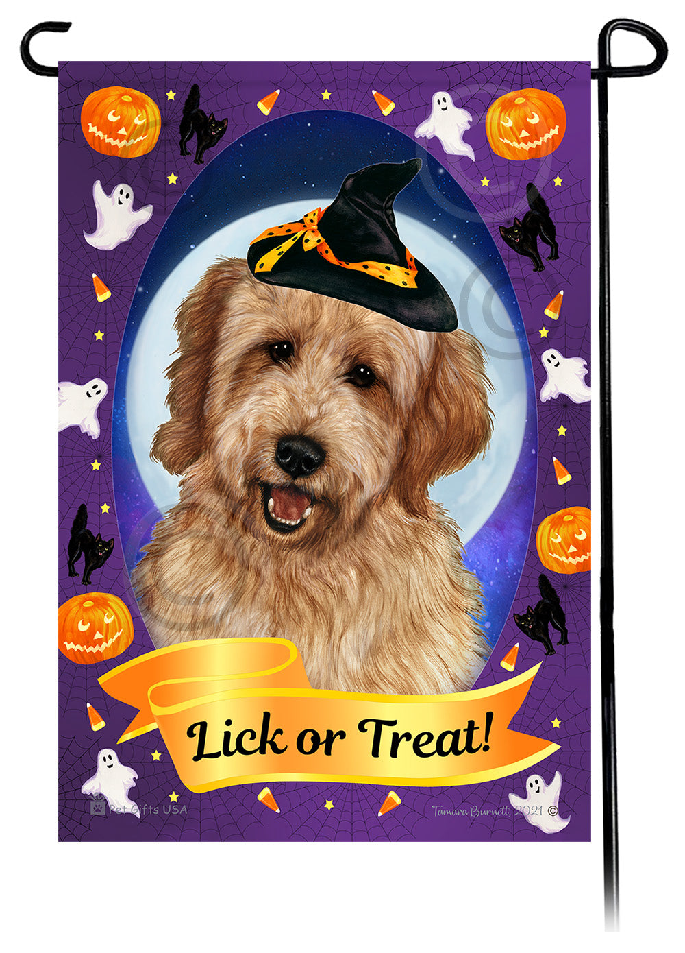 Goldendoodle Halloween Howls Garden Flags
