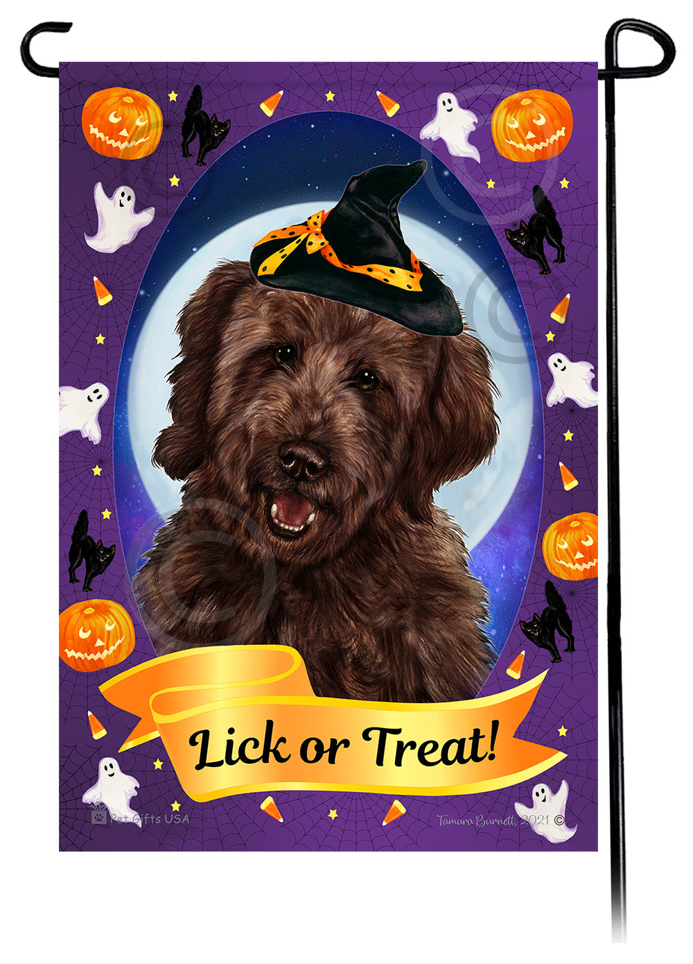 Goldendoodle Halloween Howls - Garden Flag
