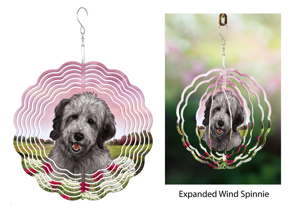 Goldendoodle Grey Wind Spinner