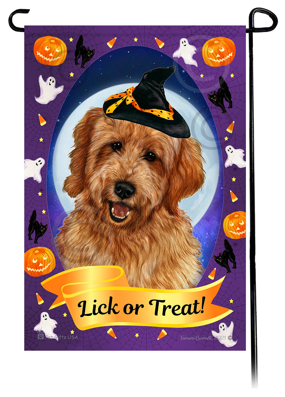 Goldendoodle Halloween Howls - Garden Flag