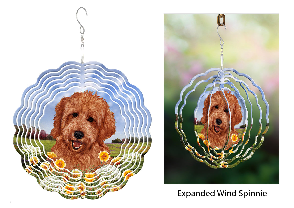 Goldendoodle Red Wind Spinner