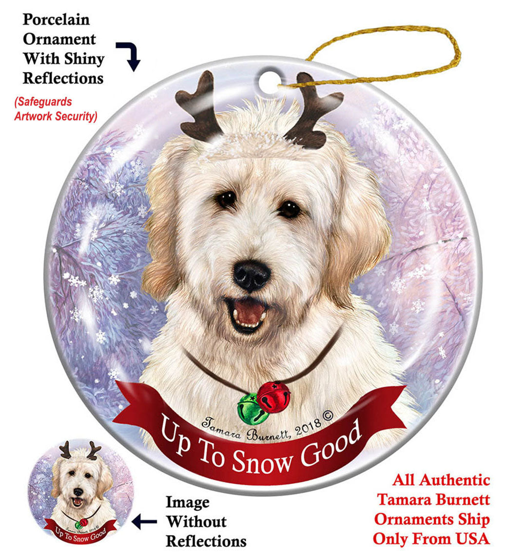 Goldendoodle White Ornament