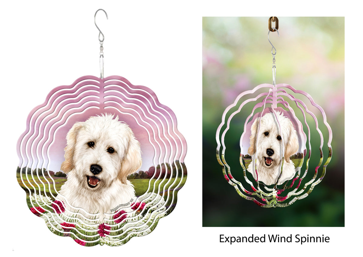 Goldendoodle White Wind Spinner