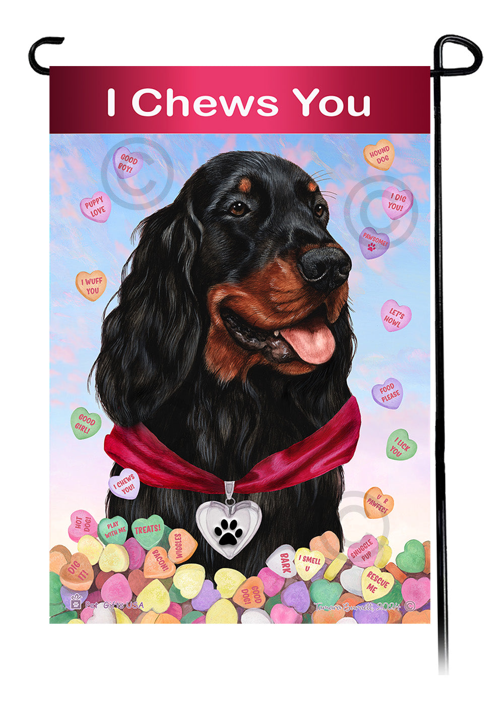 Gordon Setter Valentine Sweetheart Garden Flags