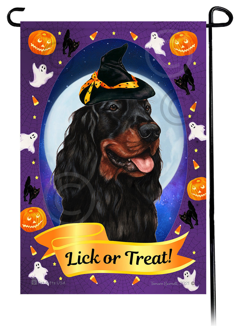 Gordon Setter Halloween Howls Garden Flags