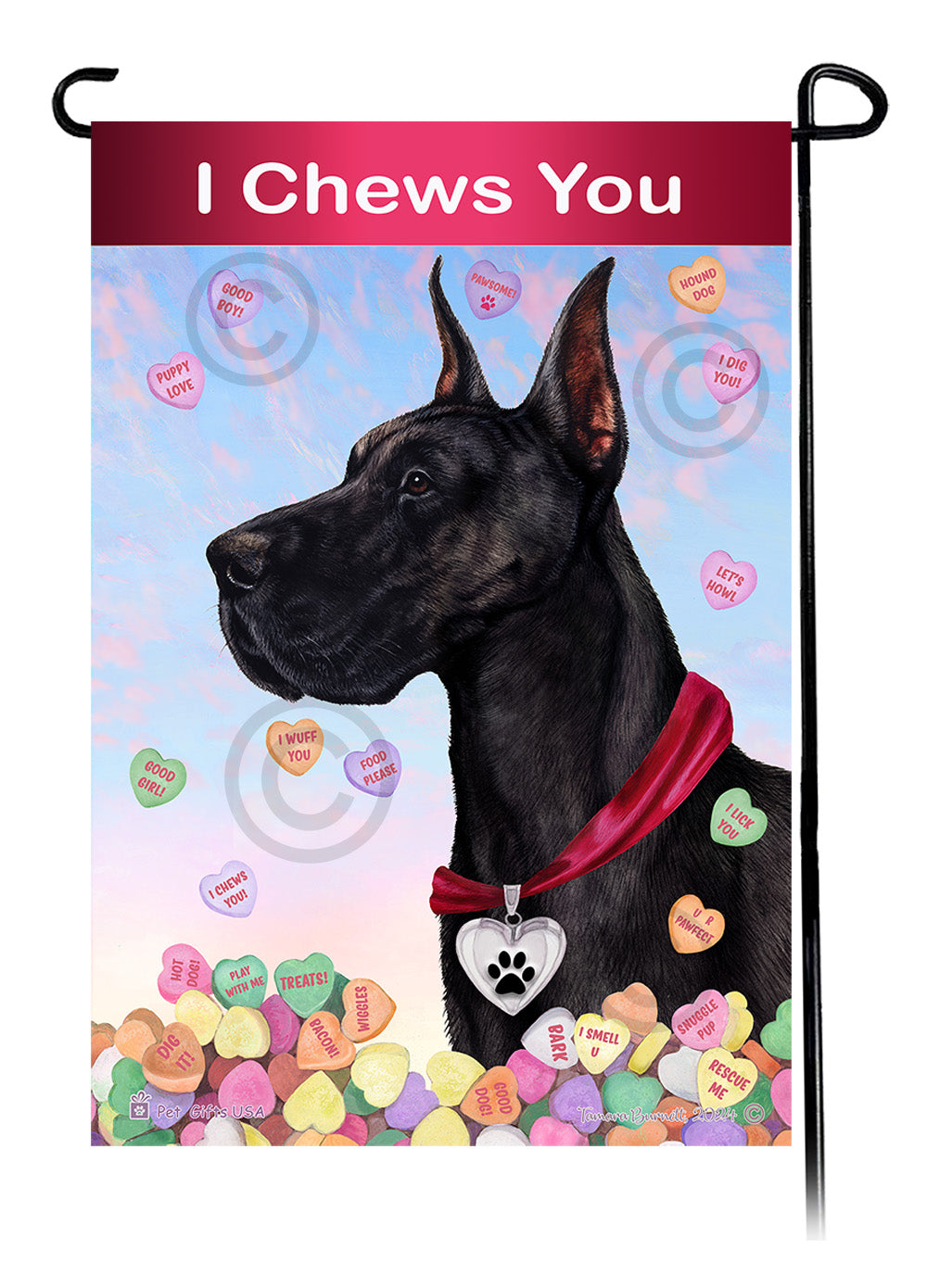 Great Dane Valentine Sweetheart Garden Flags