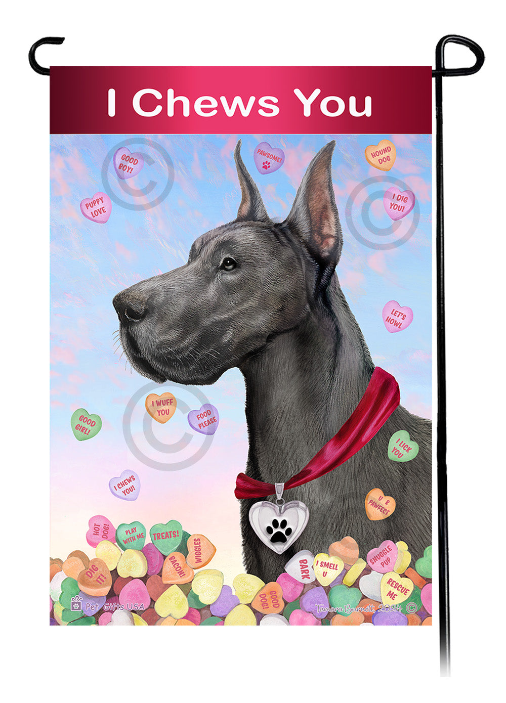 Great Dane Valentine Sweetheart - Garden Flag