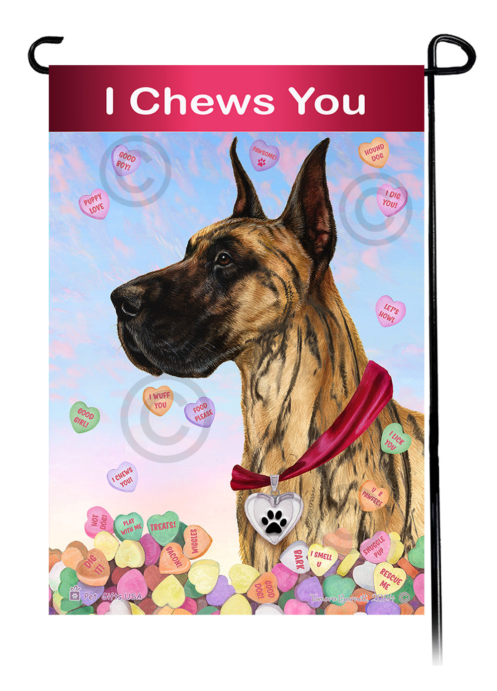 Great Dane Valentine Sweetheart - Garden Flag