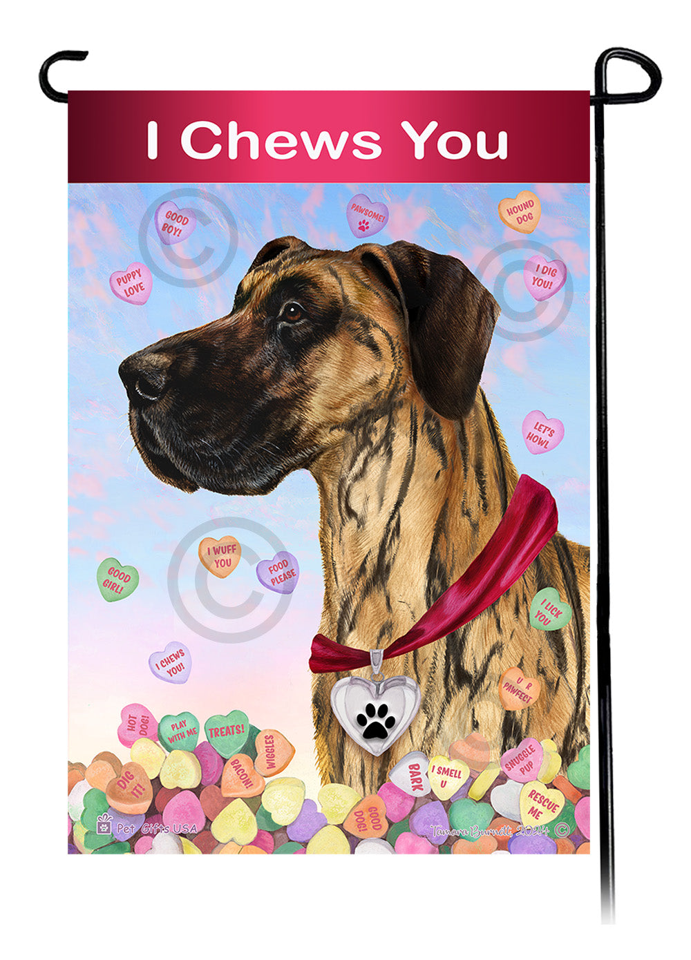 Great Dane Valentine Sweetheart - Garden Flag