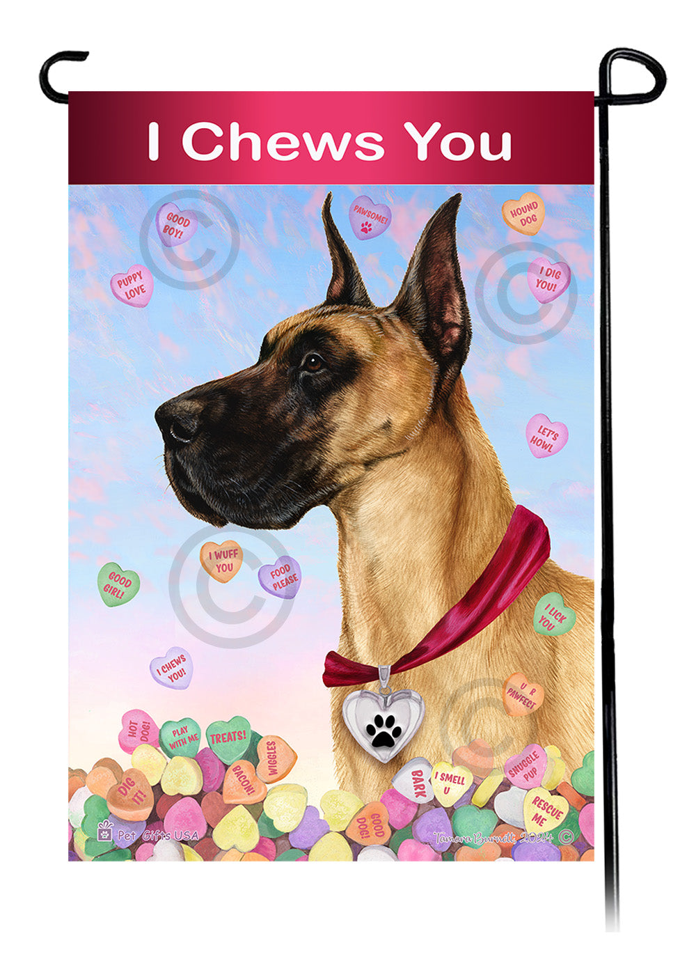 Great Dane Valentine Sweetheart - Garden Flag