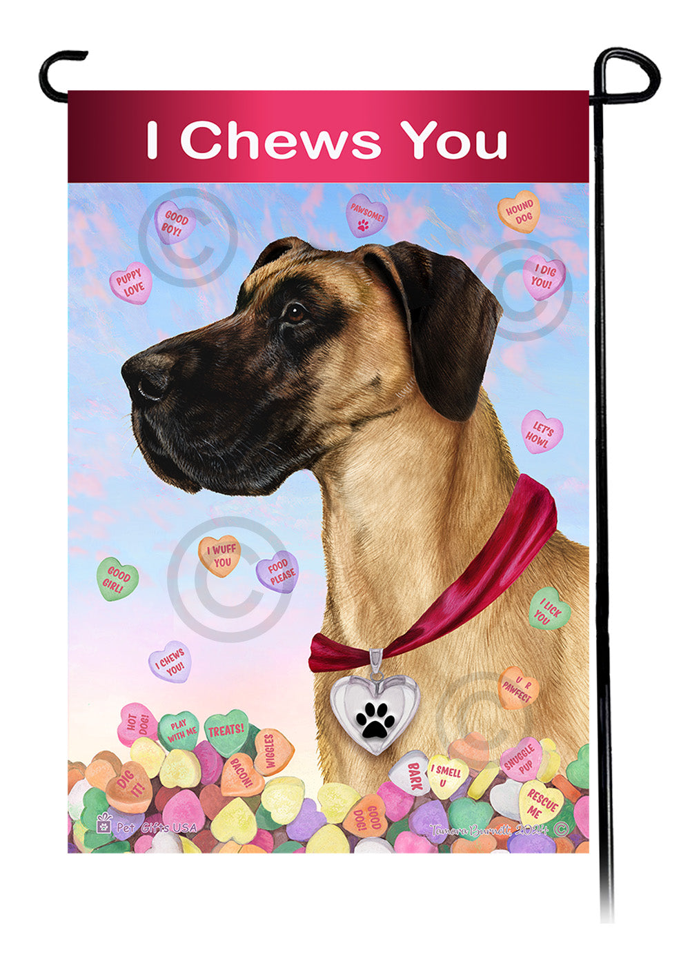 Great Dane Valentine Sweetheart - Garden Flag