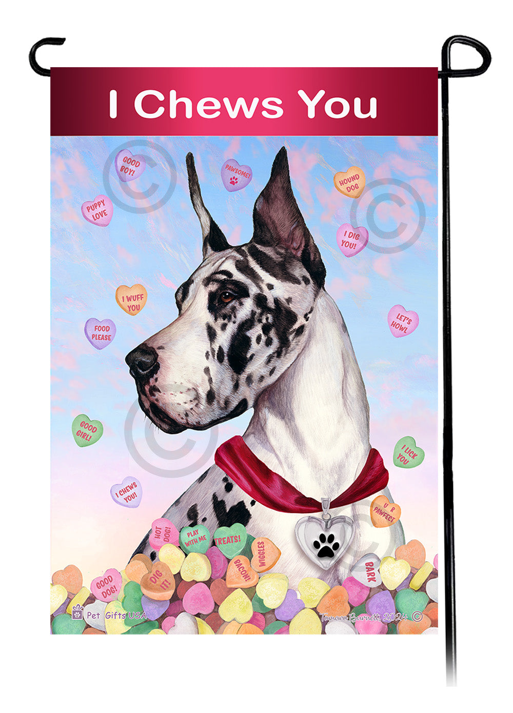 Great Dane Valentine Sweetheart - Garden Flag