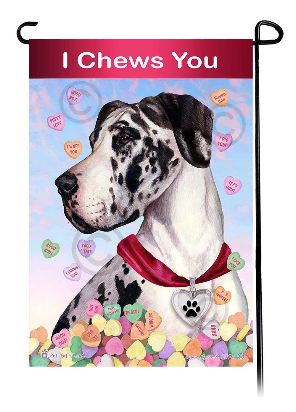 Great Dane Valentine Sweetheart - Garden Flag