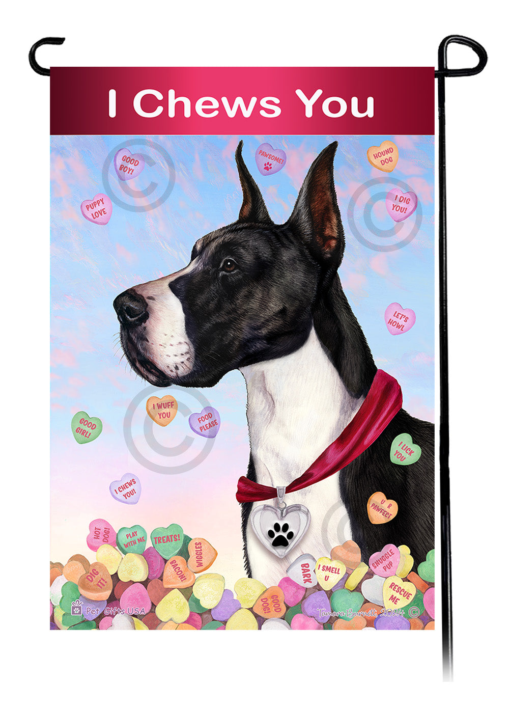 Great Dane Valentine Sweetheart - Garden Flag