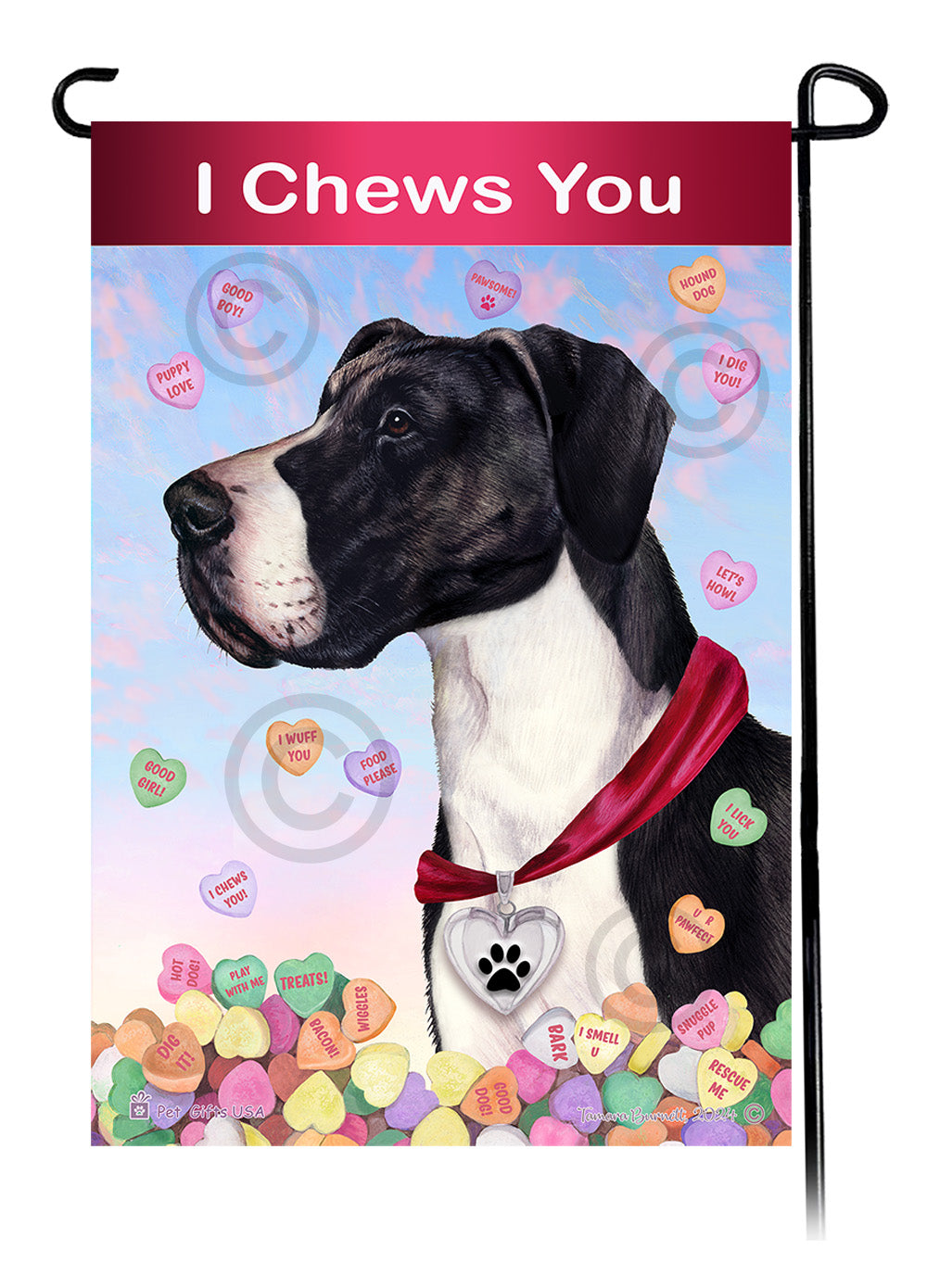 Great Dane Valentine Sweetheart - Garden Flag