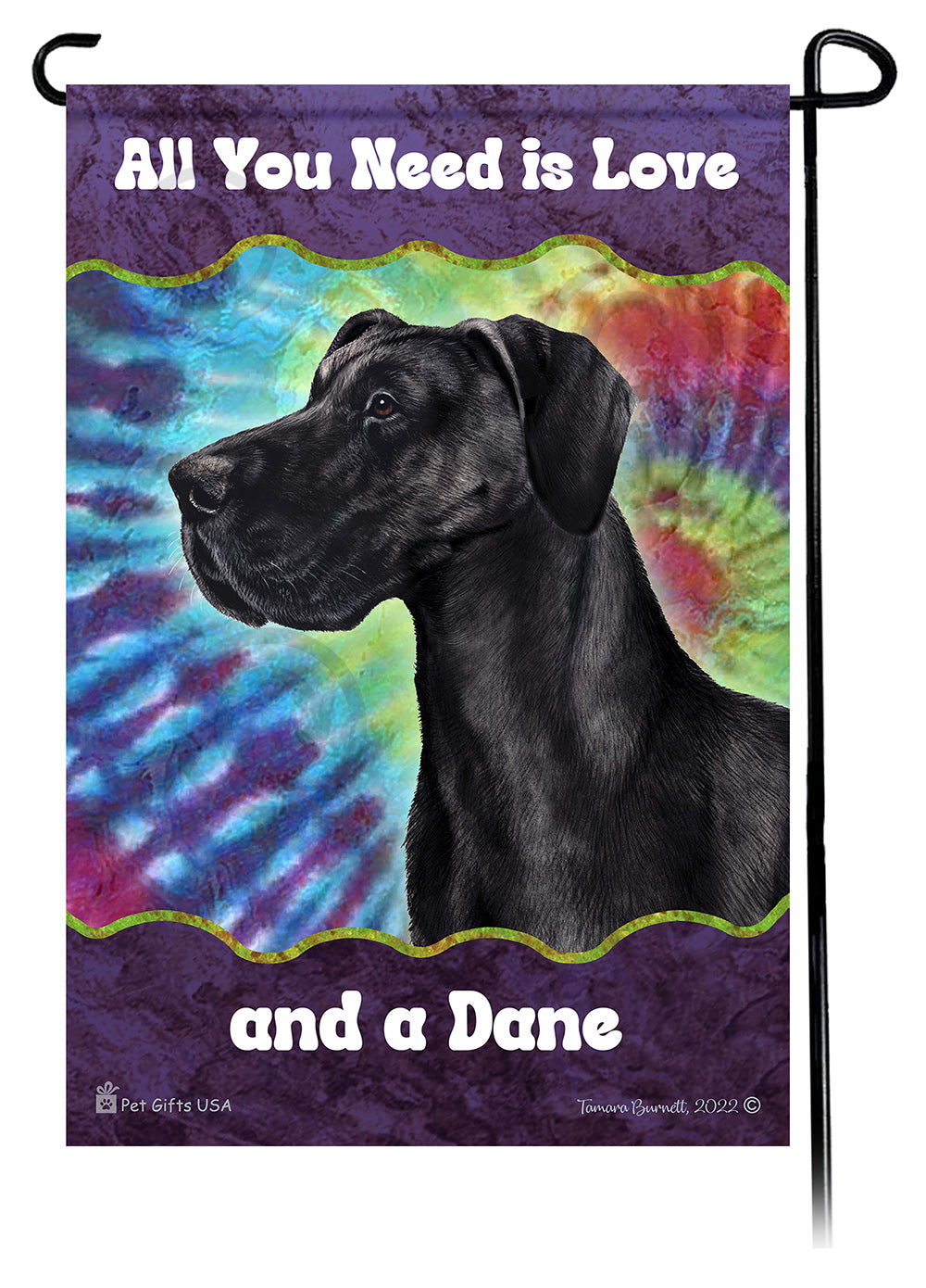 Great Dane All You Need Is Love Garden Flag