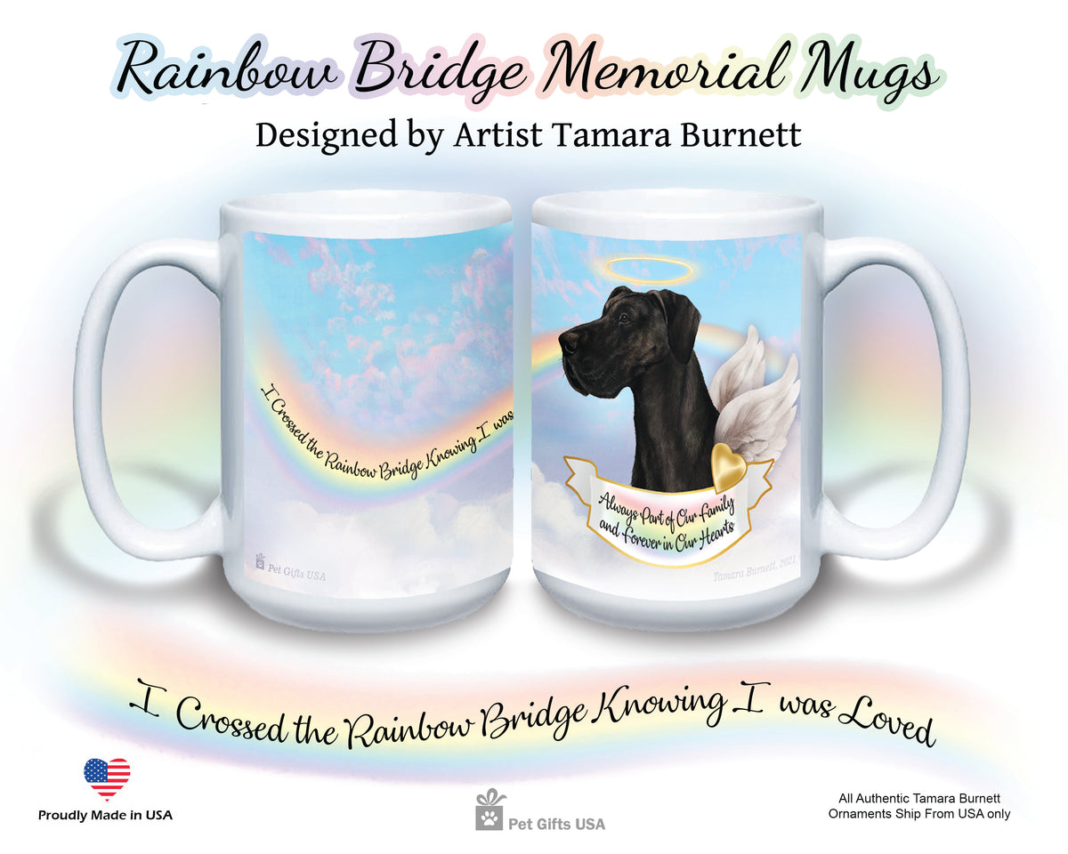 Great Dane Black Uncropped Memorial Mug 15 oz