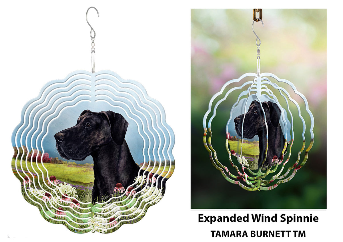 Great Dane Black Uncropped Wind Spinner