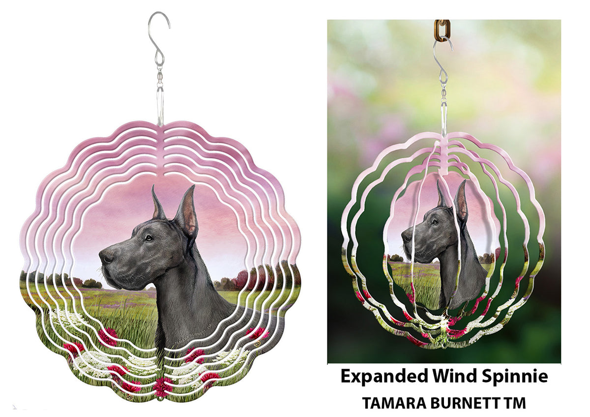 Great Dane Blue Cropped Wind Spinner