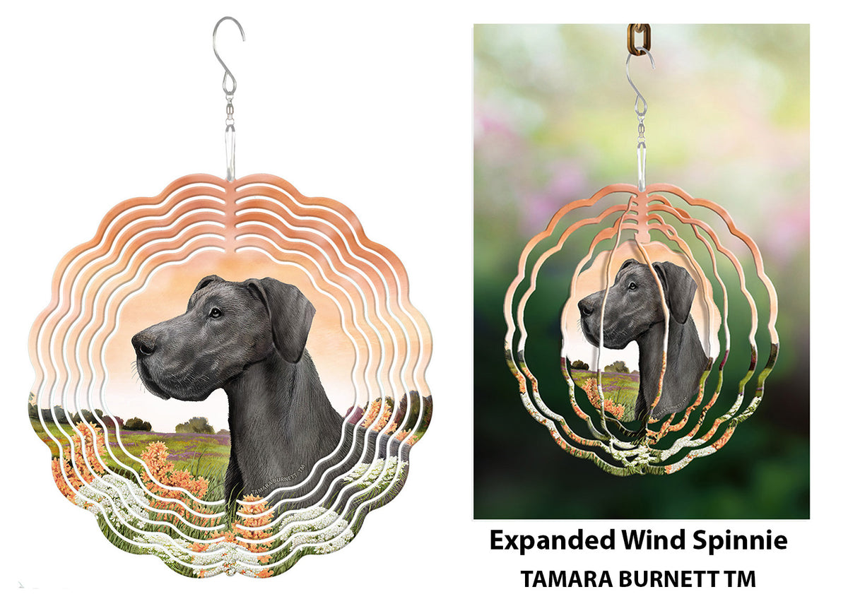 Great Dane Blue Uncropped Wind Spinner