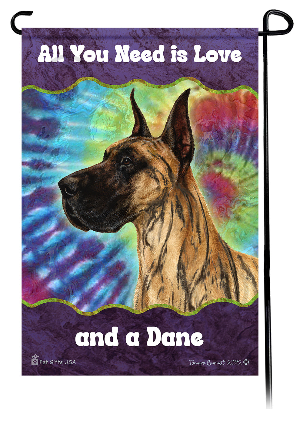 Great Dane All You Need Is Love Garden Flag