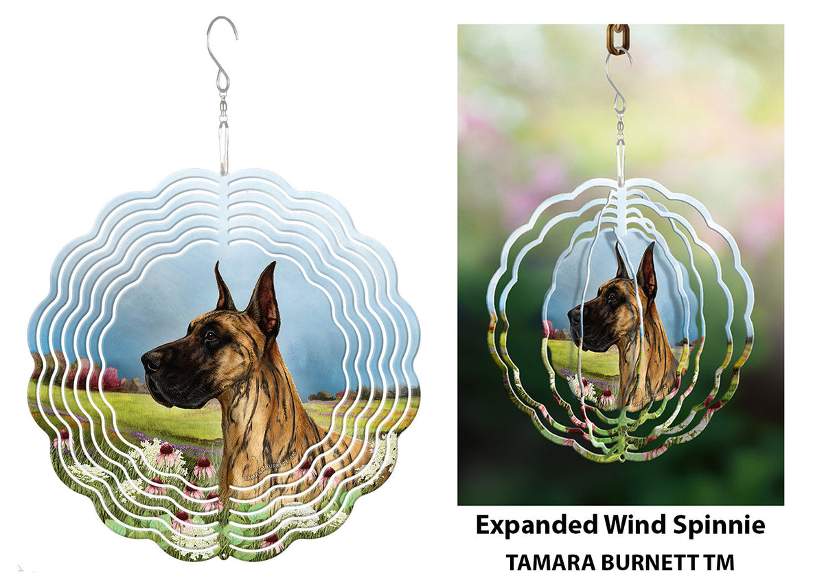 Great Dane Brindle Cropped Wind Spinner