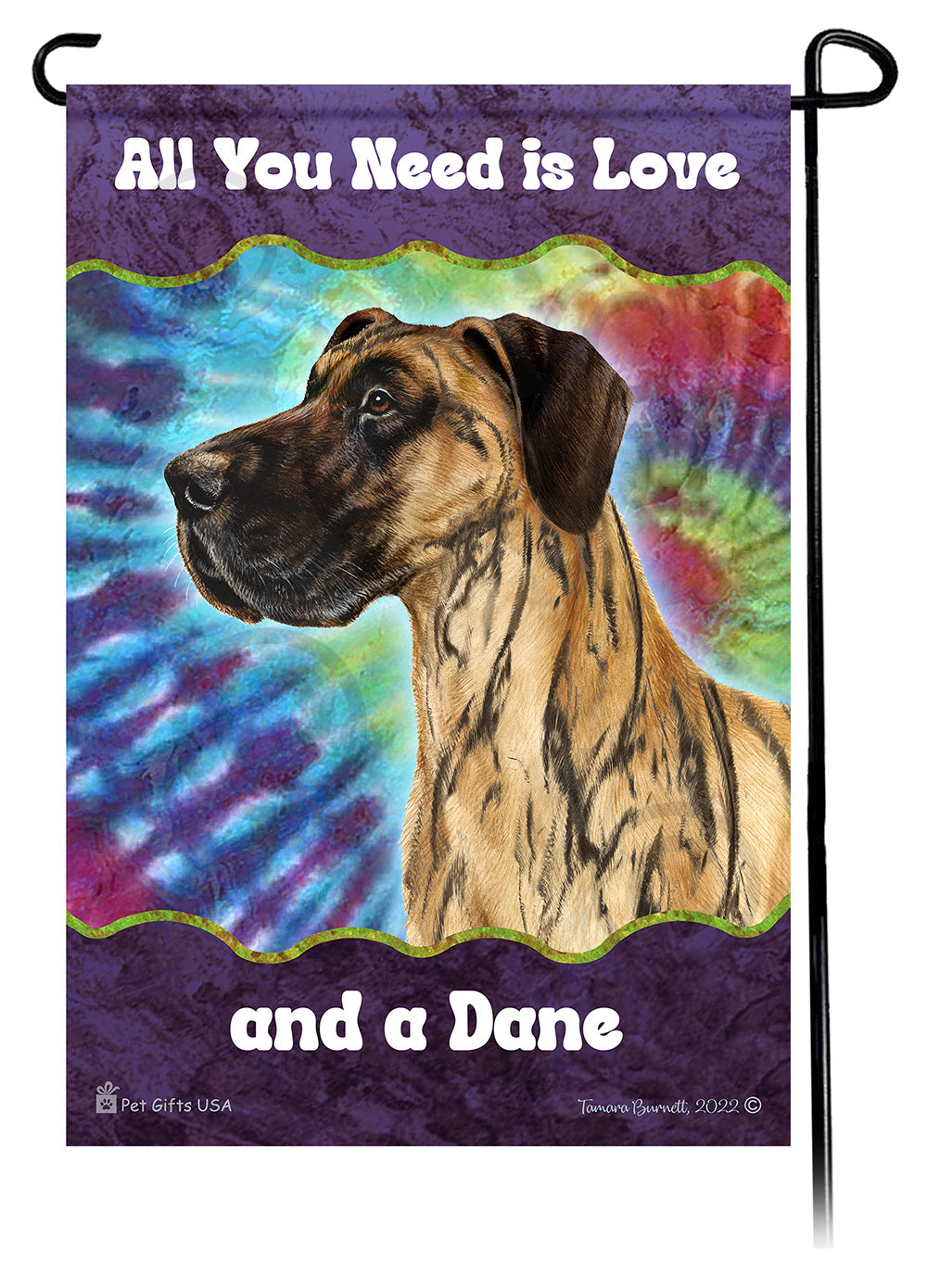 Great Dane All You Need Is Love Garden Flag