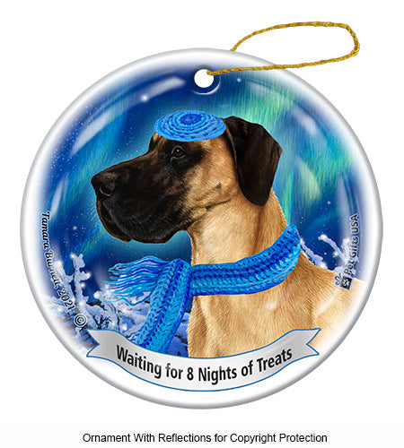 Great Dane Uncropped Fawn Ornament