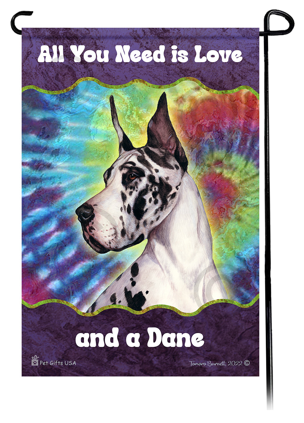 Great Dane All You Need Is Love Garden Flag
