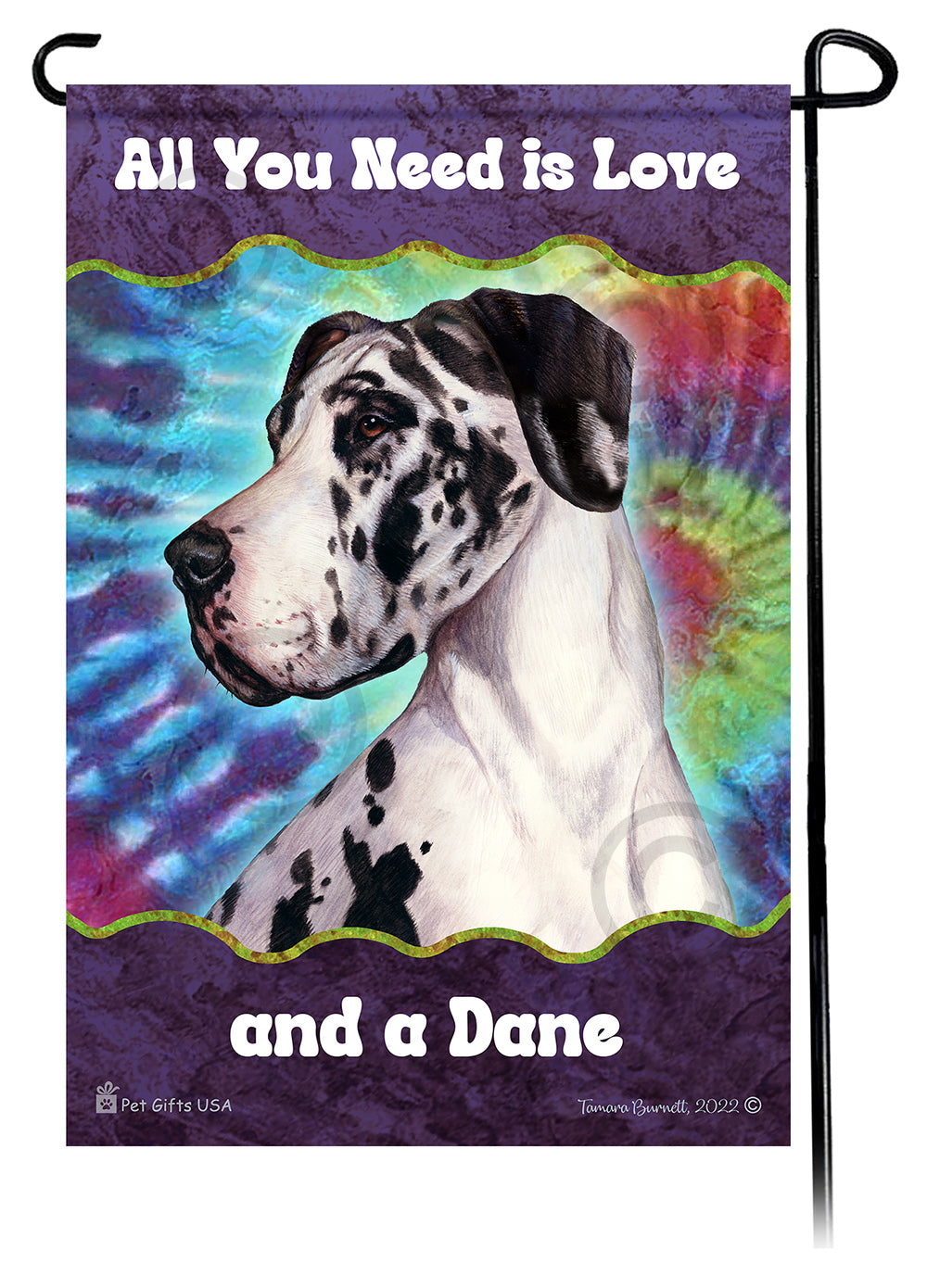Great Dane All You Need Is Love Garden Flag