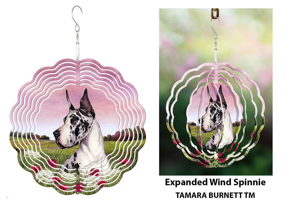Great Dane Harlequin Cropped Wind Spinner
