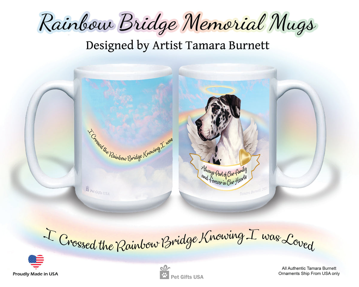 Great Dane Harlequin Uncropped Memorial Mug 15 oz