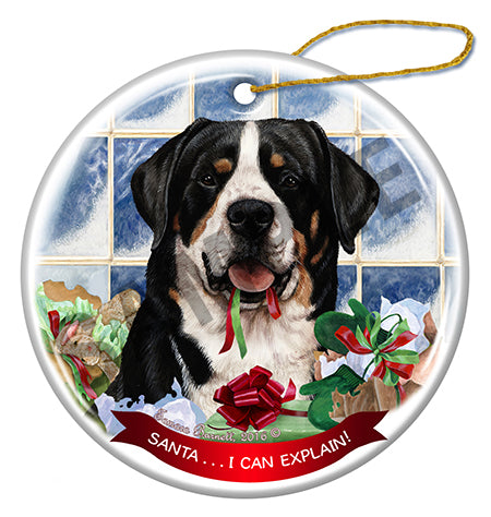Greater Swiss Mountain Dog - Santa I Can Explain Ornament