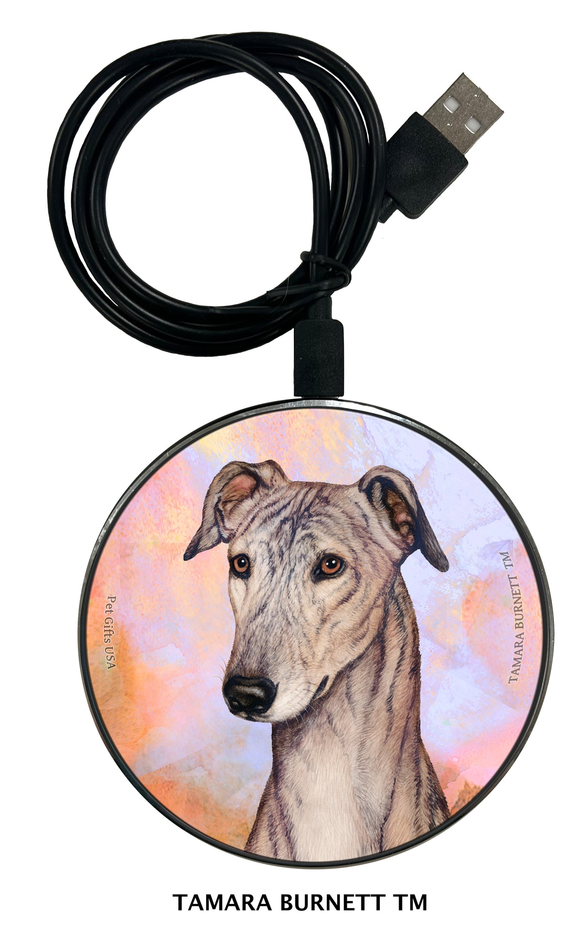 Greyhound Fawn Brindle Zoomies Wireless Charger