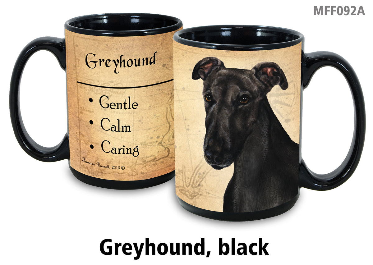 Greyhound Black - My Faithful Friends Mug 15 oz